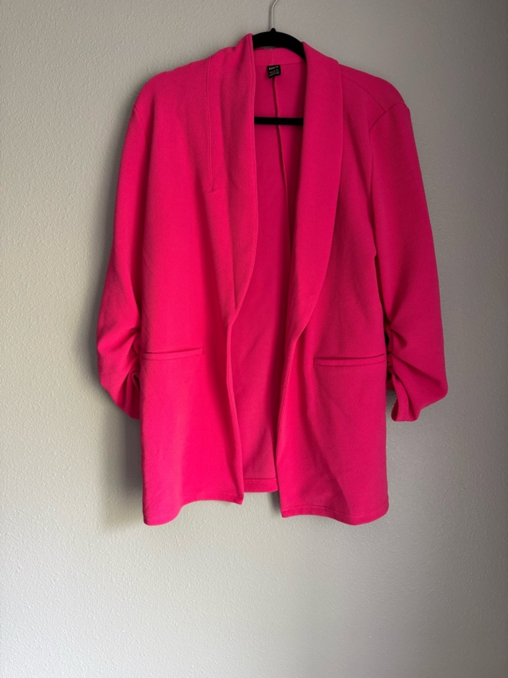 SHEIN Bright Hot Pink Open-Front Blazer